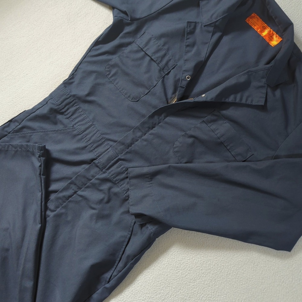 Red Kap Coveralls Mens Medium Navy Blue Long Sleeve Workwear Jumpsuit